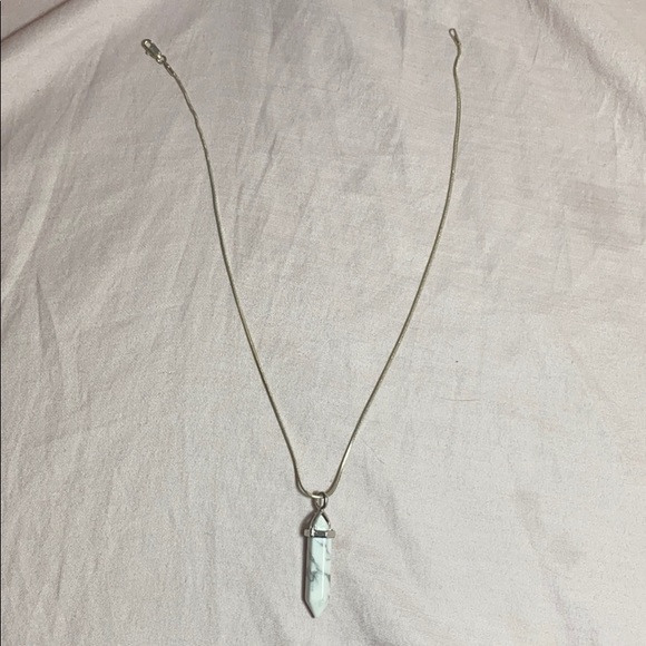 Silver necklace White crystal - Picture 1 of 2